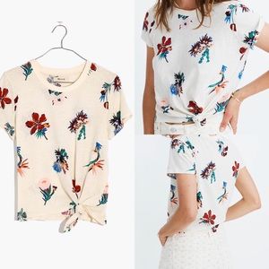 Madewell Knot Front Tee Shirt Hawaiian Hideaway.